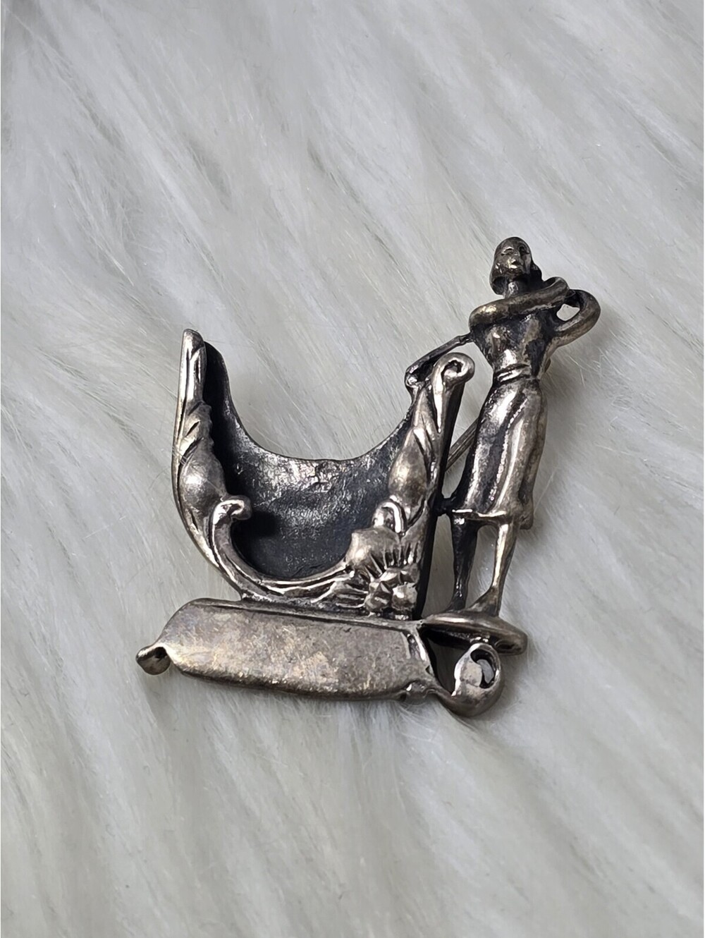 Vintage Sterling Silver Lady Golfer Figural Brooch Pin 11g